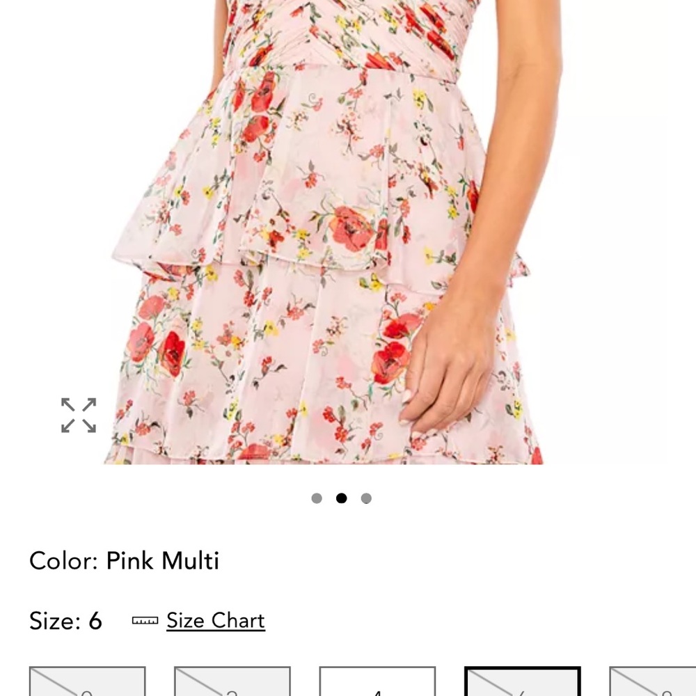 Mac Duggal Pink Floral Ruffled Tiered Maxi Dress - Picture 3 of 11